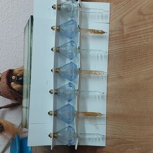 Rare 7 Clear Vintage Christmas Bubble Lights 4 Clear 3 Clear With Gold No Box